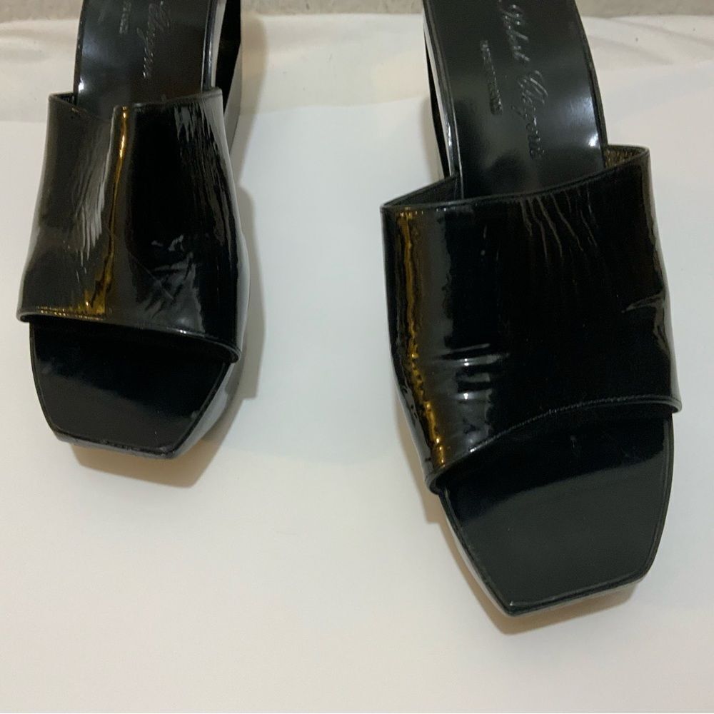 Robert Clergerie Paoli Patent Leather Slip on Cutout Wedge 9.5 - Picture 5 of 13